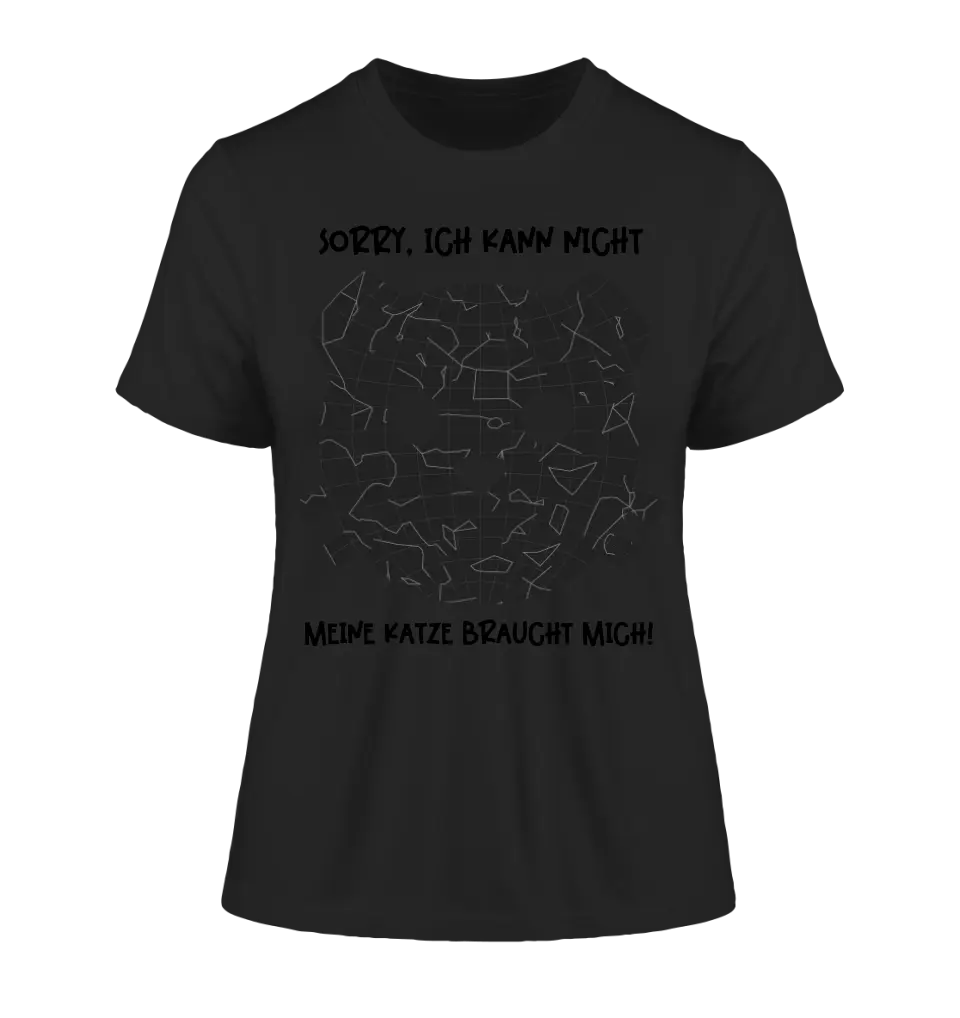 Echte Sternenkarte als Katze + Text • Ladies Premium T-Shirt XS - 2XL aus Bio - Baumwolle für Damen • Exklusivdesign • personalisiert von HalloGeschenk.de