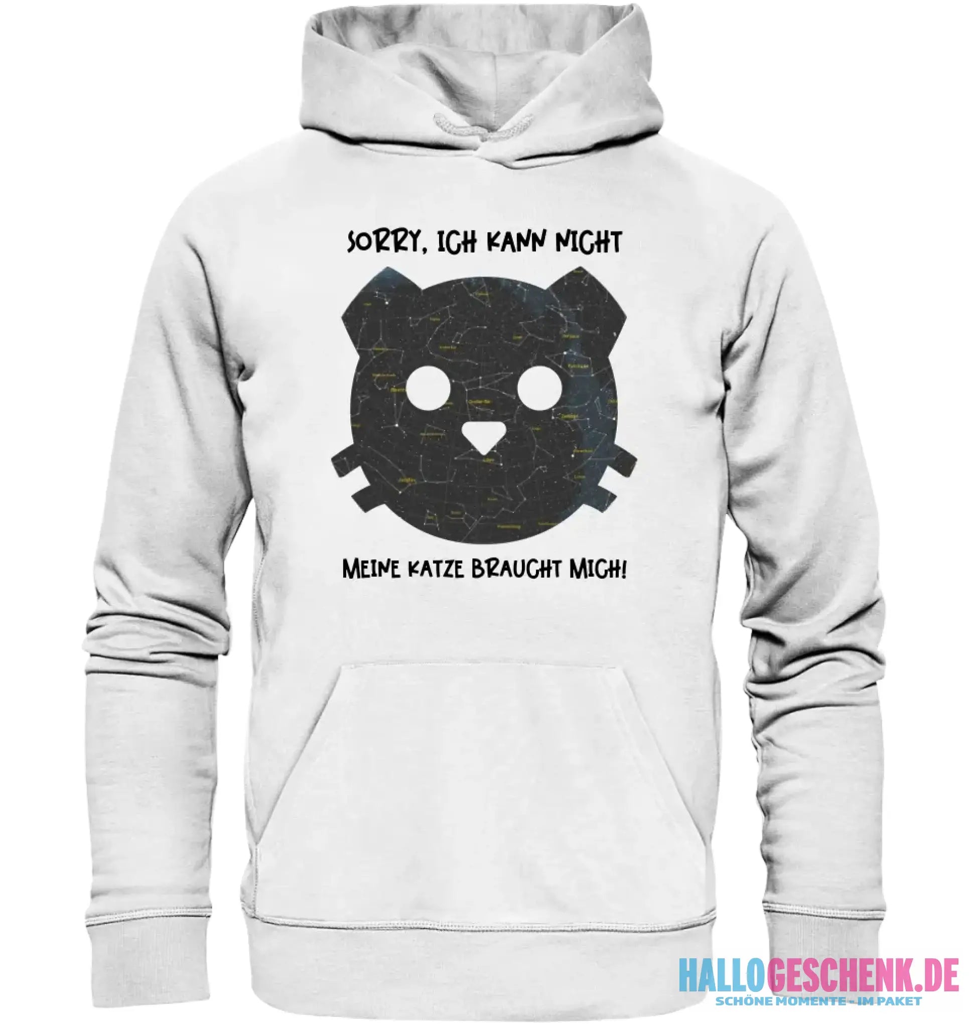 Echte Sternenkarte als Katze + Text • Unisex Premium Hoodie XS-5XL aus Bio-Baumwolle für Damen & Herren • Exklusivdesign • personalisiert