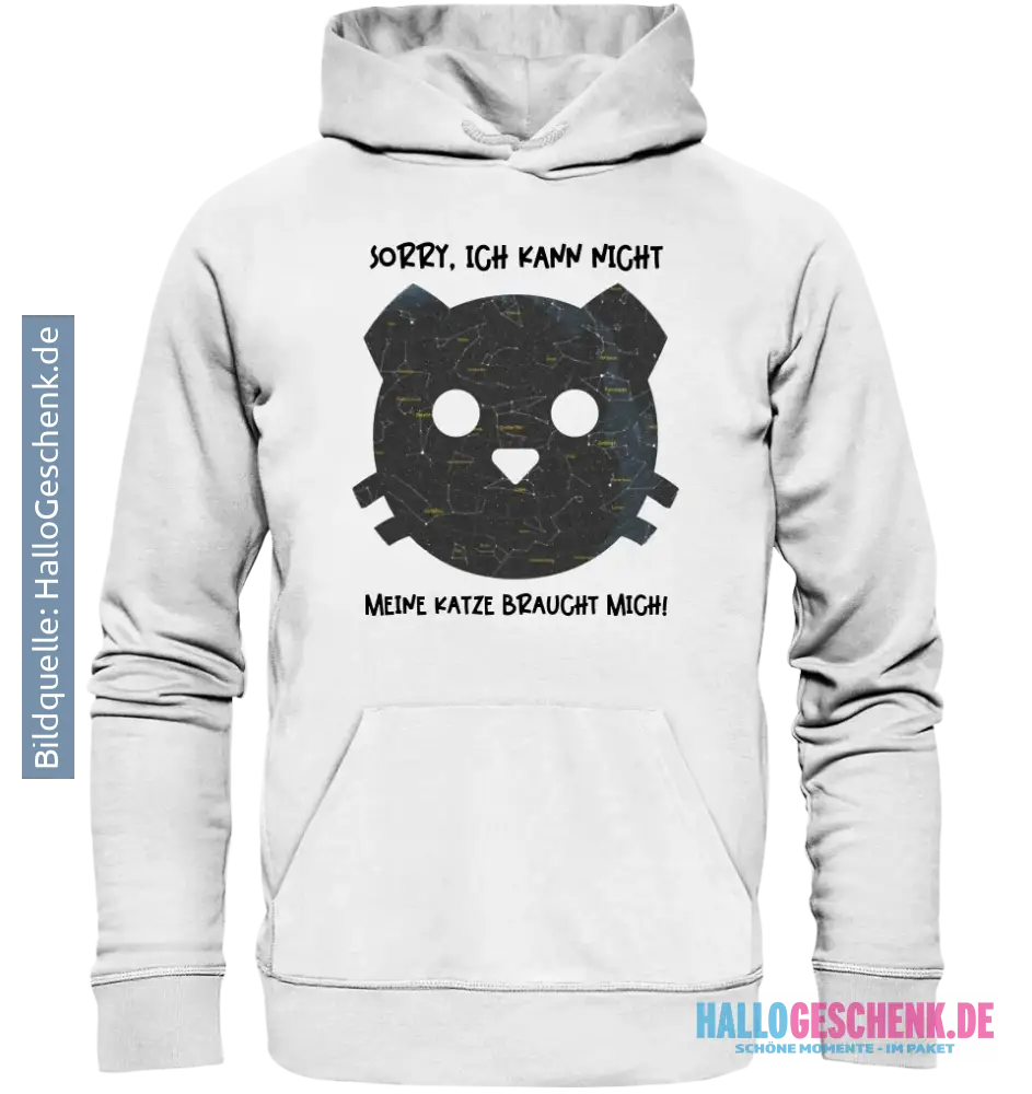 Echte Sternenkarte als Katze + Text • Unisex Premium Hoodie XS-5XL aus Bio-Baumwolle für Damen & Herren • Exklusivdesign • personalisiert