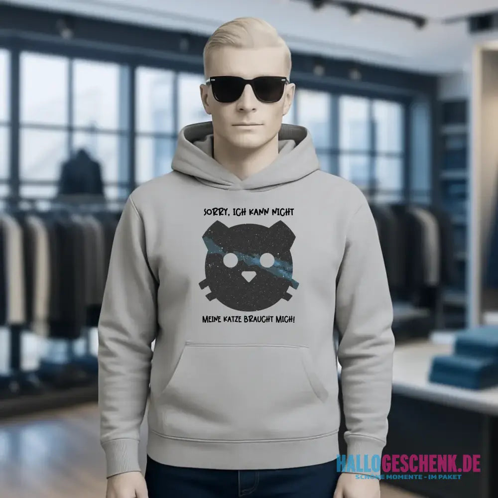 Echte Sternenkarte als Katze + Text • Unisex Premium Hoodie XS-5XL aus Bio-Baumwolle für Damen & Herren • Exklusivdesign • personalisiert
