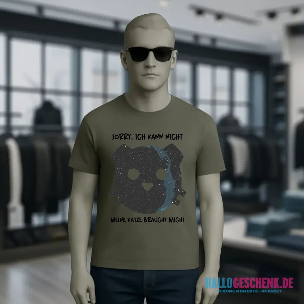 Echte Sternenkarte als Katze + Text • Unisex Premium T-Shirt XS-5XL aus Bio-Baumwolle für Damen & Herren • Exklusivdesign • personalisiert