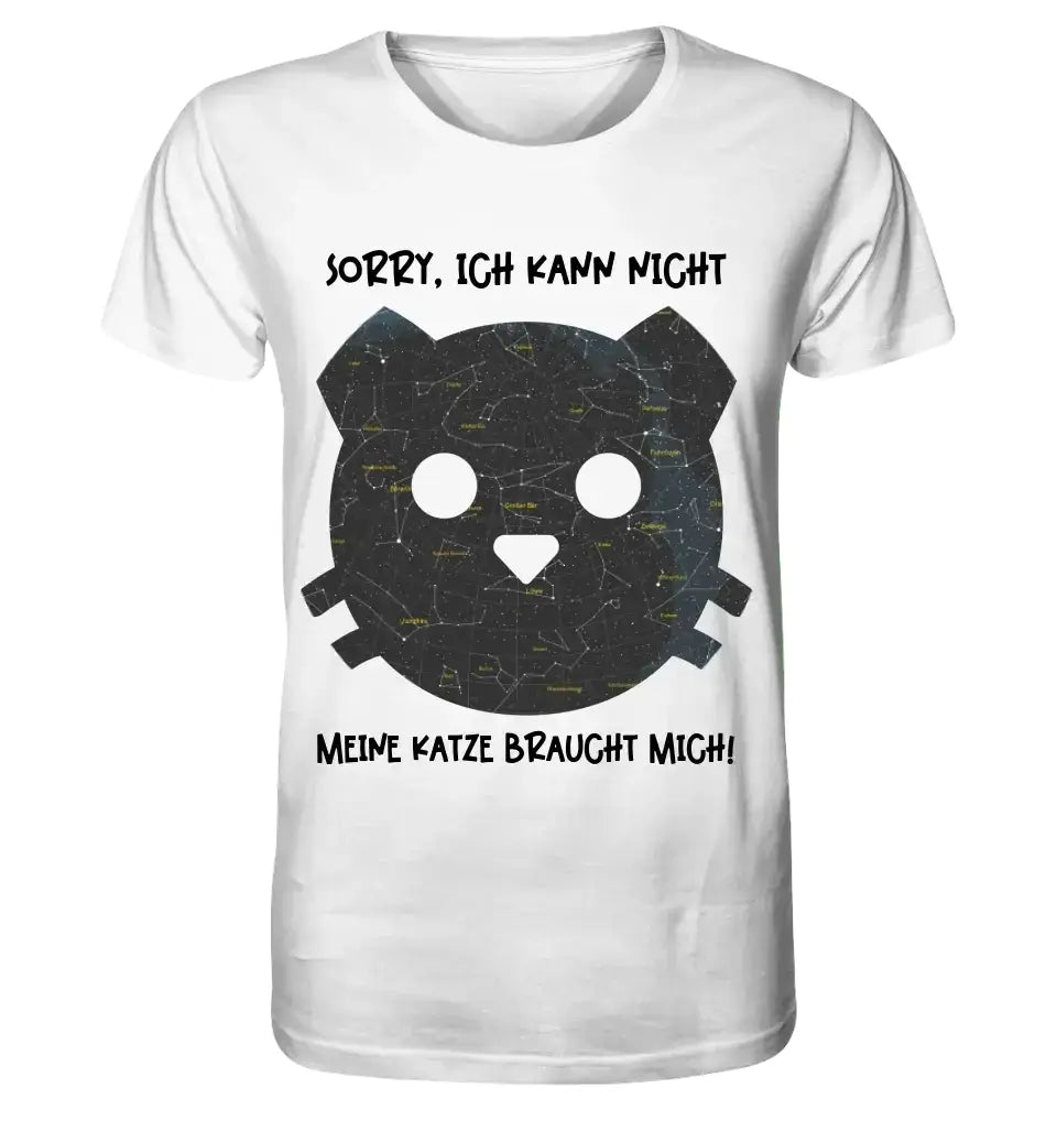 Echte Sternenkarte als Katze + Text • Unisex Premium T-Shirt XS-5XL aus Bio-Baumwolle für Damen & Herren • Exklusivdesign • personalisiert