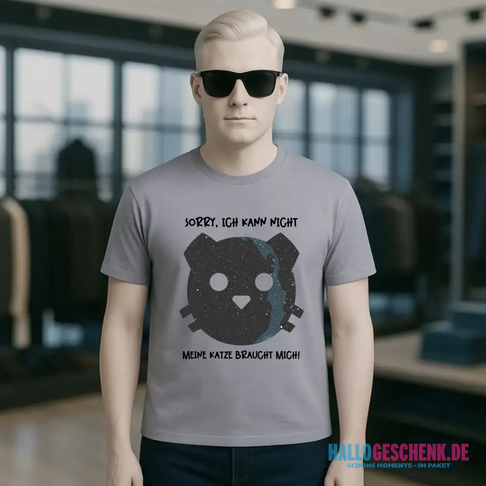 Echte Sternenkarte als Katze + Text • Unisex Premium T-Shirt XS-5XL aus Bio-Baumwolle für Damen & Herren • Exklusivdesign • personalisiert
