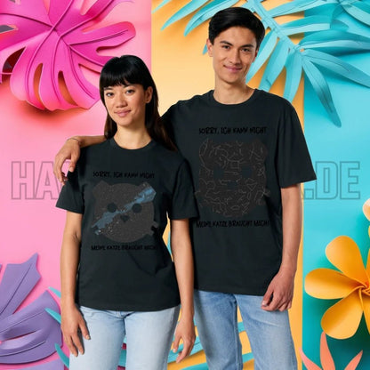 Echte Sternenkarte als Katze + Text • Unisex Premium T-Shirt XS - 5XL aus Bio - Baumwolle für Damen & Herren • Exklusivdesign • personalisiert von HalloGeschenk.de