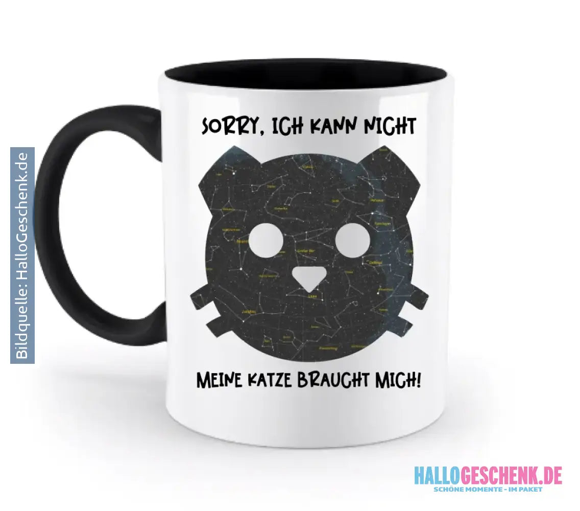Echte Sternenkarte als Katze + Text • zweifarbige Tasse • Exklusivdesign • personalisiert