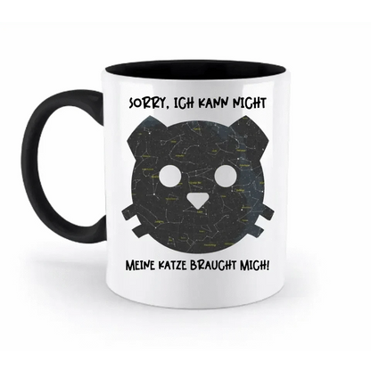 Echte Sternenkarte als Katze + Text • zweifarbige Tasse • Exklusivdesign • personalisiert
