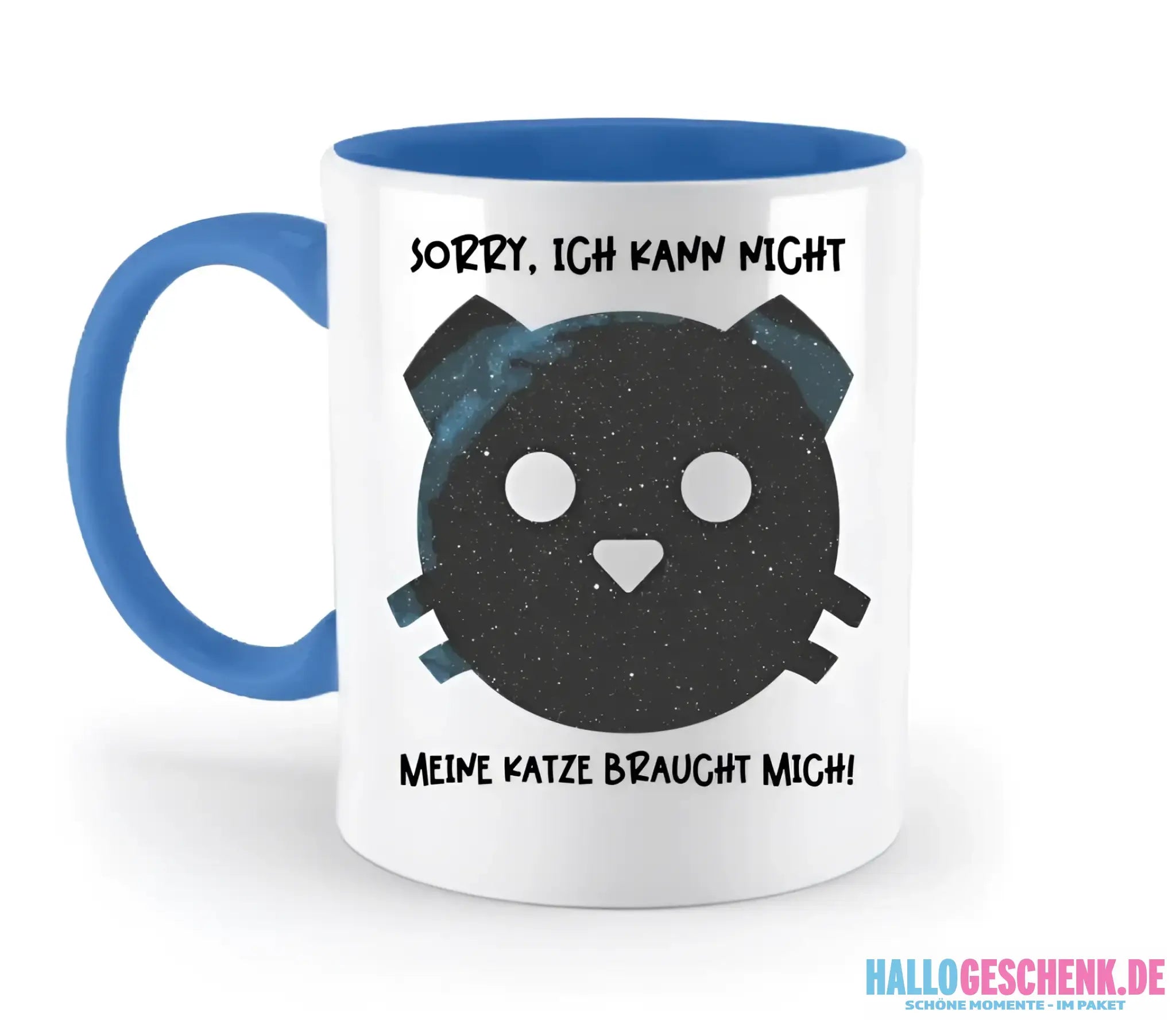 Echte Sternenkarte als Katze + Text • zweifarbige Tasse • Exklusivdesign • personalisiert