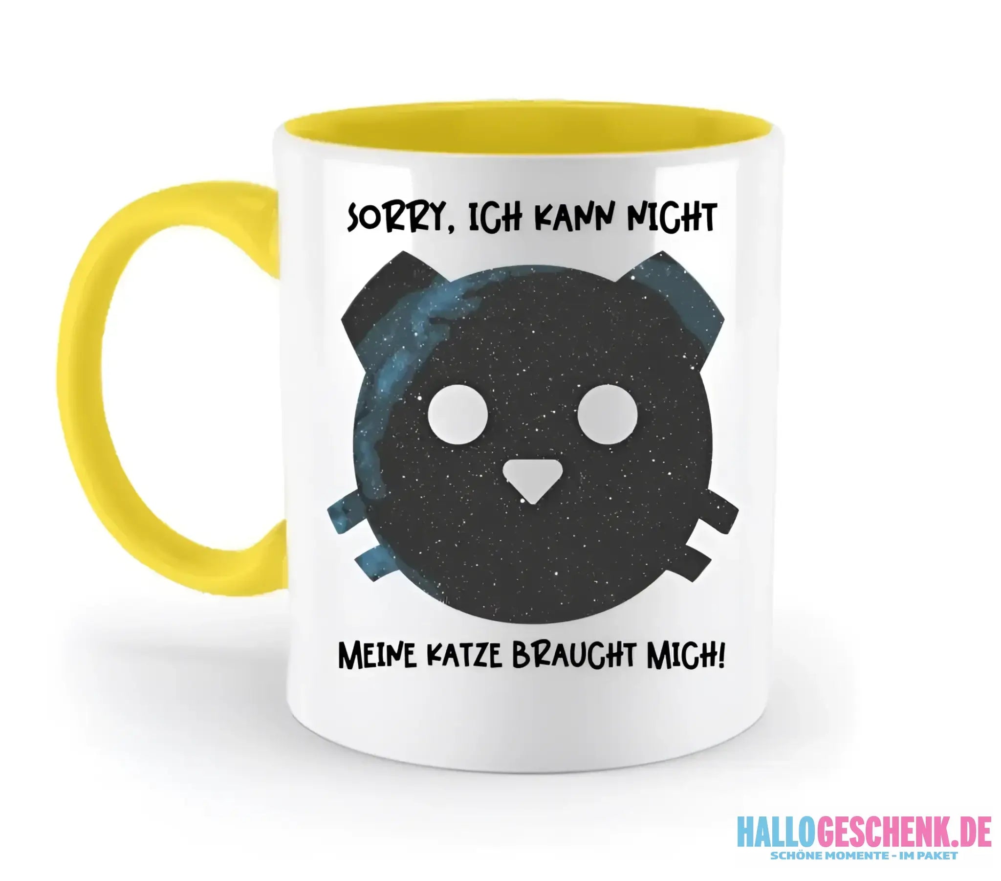Echte Sternenkarte als Katze + Text • zweifarbige Tasse • Exklusivdesign • personalisiert