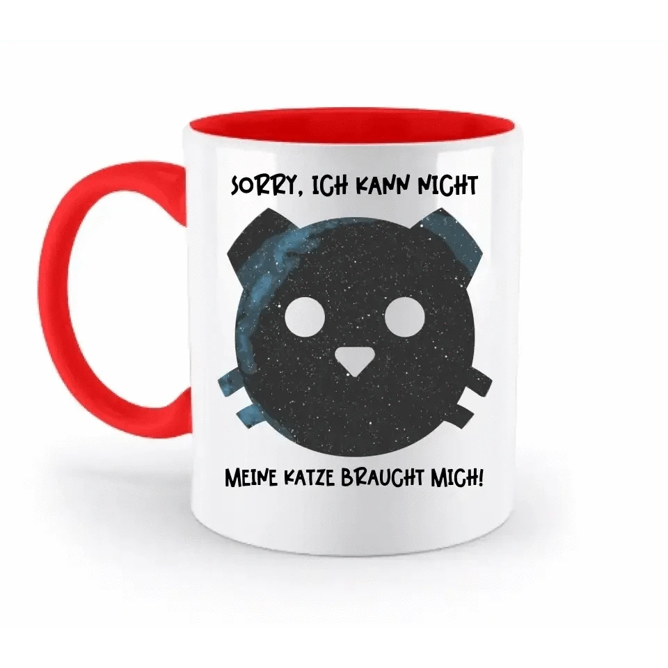 Echte Sternenkarte als Katze + Text • zweifarbige Tasse • Exklusivdesign • personalisiert