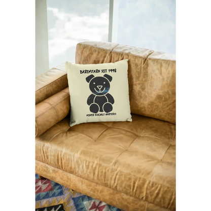 Echte Sternenkarte als Teddybär + Text • Kissen 40x40 cm • personalisiert