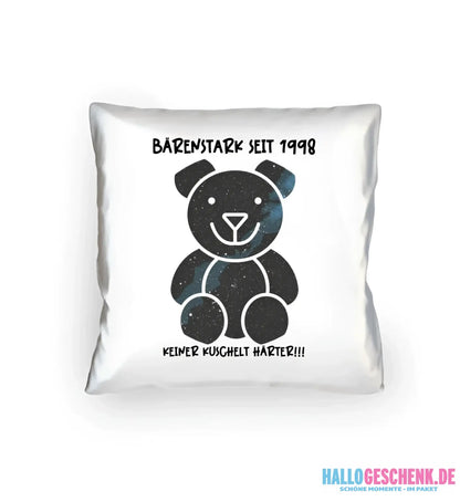 Echte Sternenkarte als Teddybär + Text • Kissen 40x40 cm • personalisiert - Kissen 40x40 cm / White / 40cm-x-40cm