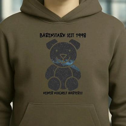Echte Sternenkarte als Teddybär + Text • Unisex Premium Hoodie XS-5XL aus Bio-Baumwolle für Damen & Herren • Exklusivdesign • personalisiert