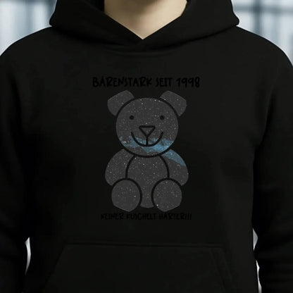 Echte Sternenkarte als Teddybär + Text • Unisex Premium Hoodie XS-5XL aus Bio-Baumwolle für Damen & Herren • Exklusivdesign • personalisiert