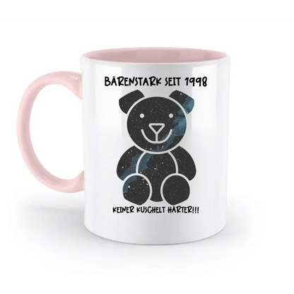 Echte Sternenkarte als Teddybär + Text • zweifarbige Tasse • Exklusivdesign • personalisiert