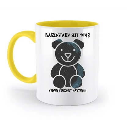 Echte Sternenkarte als Teddybär + Text • zweifarbige Tasse • Exklusivdesign • personalisiert