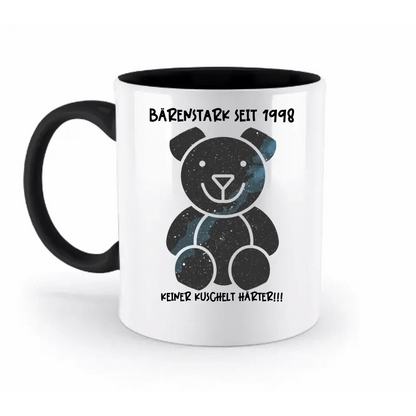 Echte Sternenkarte als Teddybär + Text • zweifarbige Tasse • Exklusivdesign • personalisiert