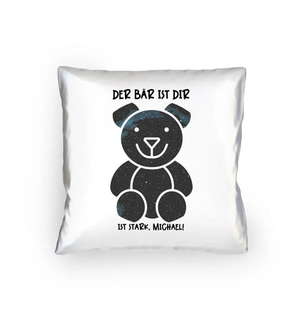 Echte Sternenkarte als Teddybär + Text • Kissen 40x40 cm • personalisiert von HalloGeschenk.de