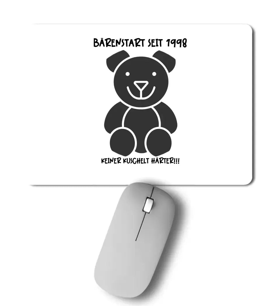 Echte Sternenkarte als Teddybär + Text • Kleine Familie • werdende Eltern • Mousepad • Exklusivdesign • personalisiert von HalloGeschenk.de