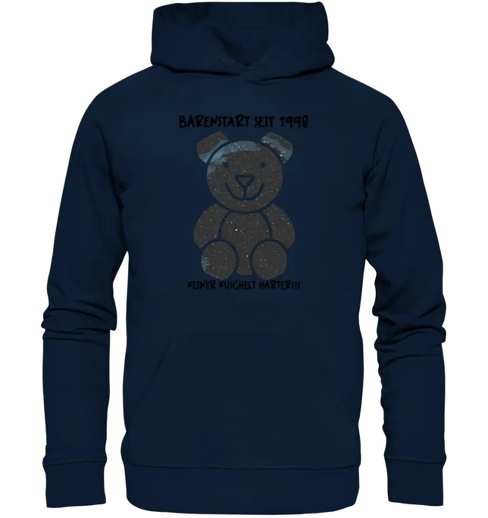 Echte Sternenkarte als Teddybär + Text • Unisex Premium Hoodie XS - 5XL aus Bio - Baumwolle für Damen & Herren • Exklusivdesign • personalisiert von HalloGeschenk.de