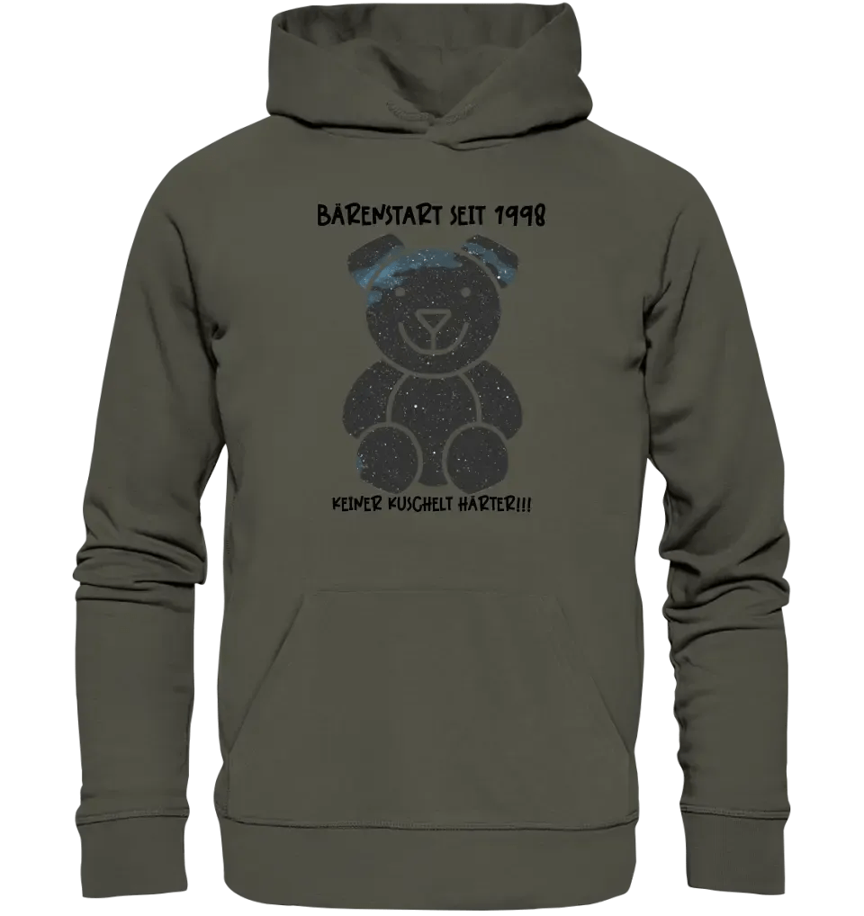 Echte Sternenkarte als Teddybär + Text • Unisex Premium Hoodie XS - 5XL aus Bio - Baumwolle für Damen & Herren • Exklusivdesign • personalisiert von HalloGeschenk.de