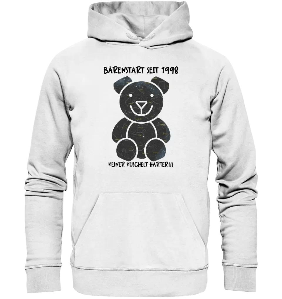 Echte Sternenkarte als Teddybär + Text • Unisex Premium Hoodie XS-5XL aus Bio-Baumwolle für Damen & Herren • Exklusivdesign • personalisiert