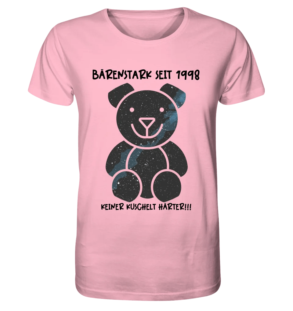 Echte Sternenkarte als Teddybär + Text • Unisex Premium T-Shirt XS - 5XL aus Bio - Baumwolle für Damen & Herren • Exklusivdesign • personalisiert von HalloGeschenk.de