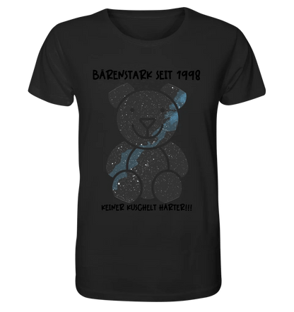 Echte Sternenkarte als Teddybär + Text • Unisex Premium T-Shirt XS - 5XL aus Bio - Baumwolle für Damen & Herren • Exklusivdesign • personalisiert von HalloGeschenk.de