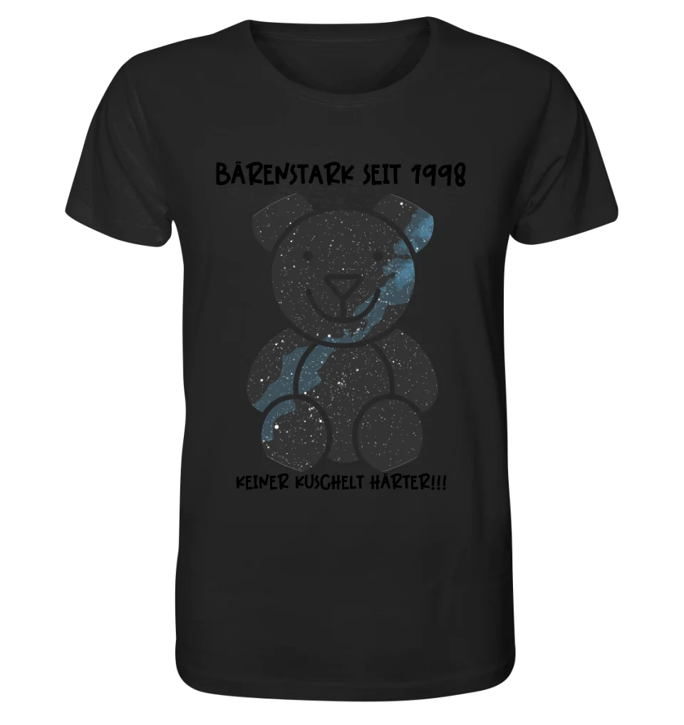 Echte Sternenkarte als Teddybär + Text • Unisex Premium T-Shirt XS - 5XL aus Bio - Baumwolle für Damen & Herren • Exklusivdesign • personalisiert von HalloGeschenk.de