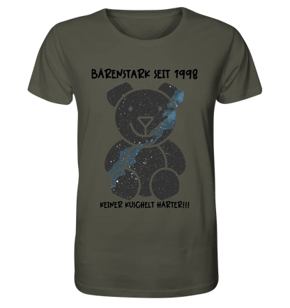 Echte Sternenkarte als Teddybär + Text • Unisex Premium T-Shirt XS - 5XL aus Bio - Baumwolle für Damen & Herren • Exklusivdesign • personalisiert von HalloGeschenk.de