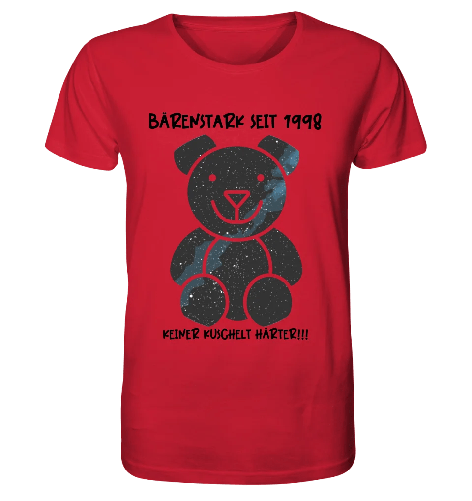 Echte Sternenkarte als Teddybär + Text • Unisex Premium T-Shirt XS - 5XL aus Bio - Baumwolle für Damen & Herren • Exklusivdesign • personalisiert von HalloGeschenk.de