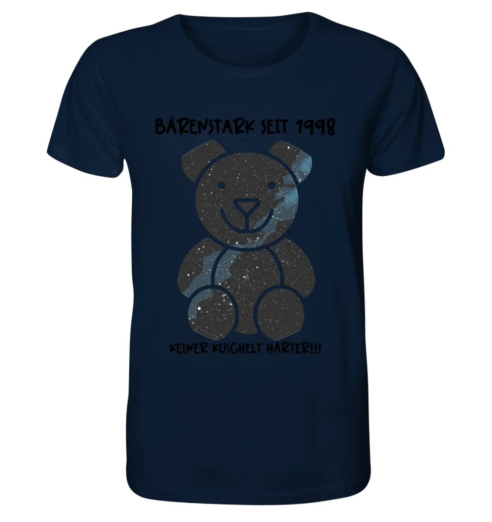 Echte Sternenkarte als Teddybär + Text • Unisex Premium T-Shirt XS - 5XL aus Bio - Baumwolle für Damen & Herren • Exklusivdesign • personalisiert von HalloGeschenk.de