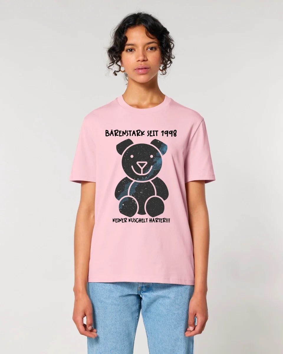 Echte Sternenkarte als Teddybär + Text • Unisex Premium T-Shirt XS - 5XL aus Bio - Baumwolle für Damen & Herren • Exklusivdesign • personalisiert von HalloGeschenk.de