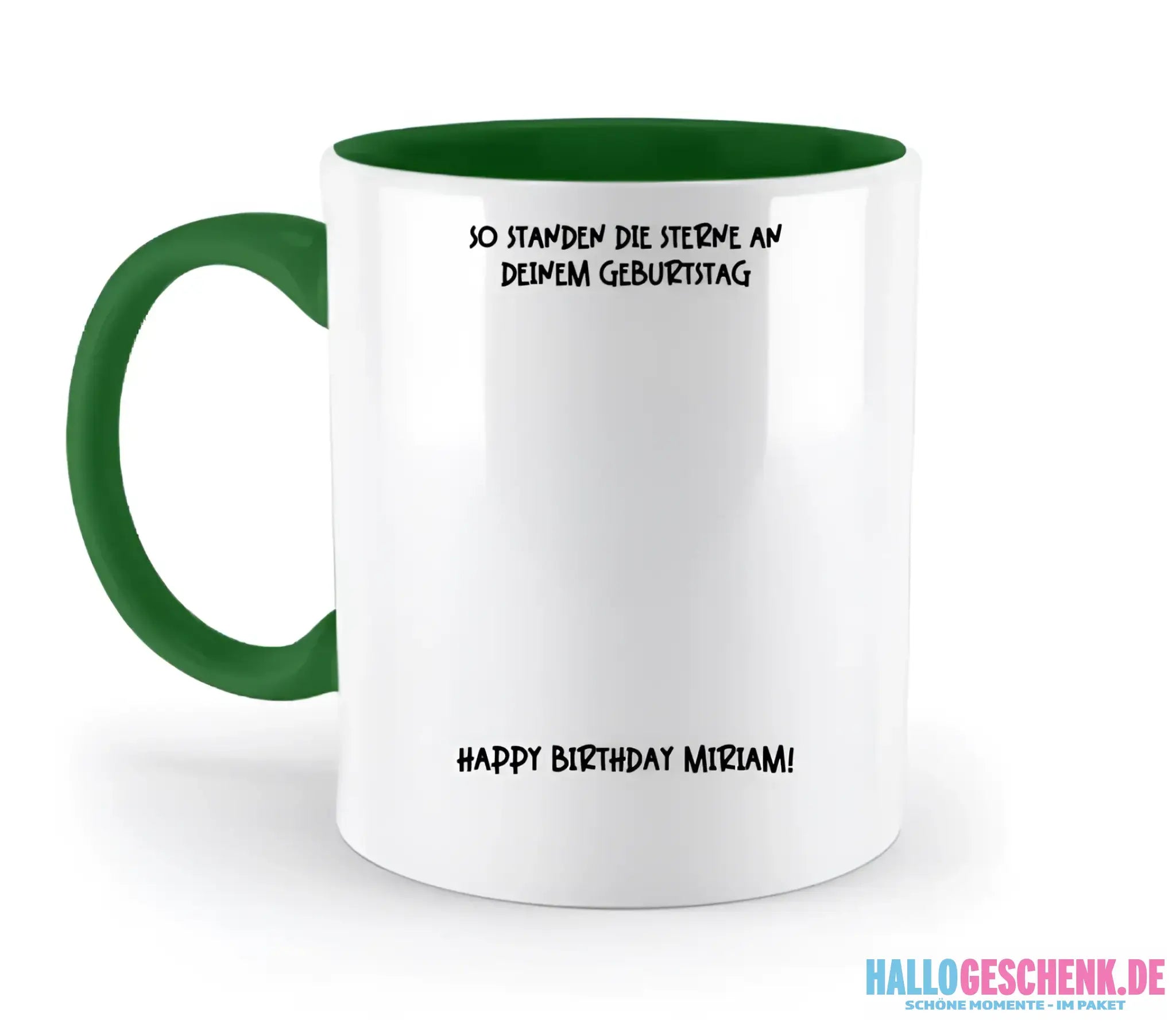 Echte Sternenkarte in Sonnenform mit Ort/Zeit und deinen Text • zweifarbige Tasse • Exklusivdesign • personalisiert