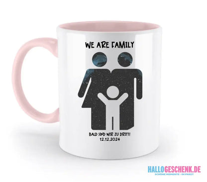 Echte Sternenkarte + Text • Kleine Familie • werdende Eltern • zweifarbige Tasse • Exklusivdesign • personalisiert