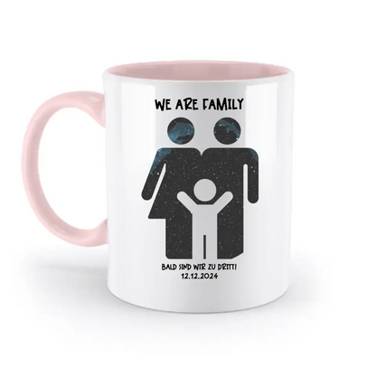 Echte Sternenkarte + Text • Kleine Familie • werdende Eltern • zweifarbige Tasse • Exklusivdesign • personalisiert