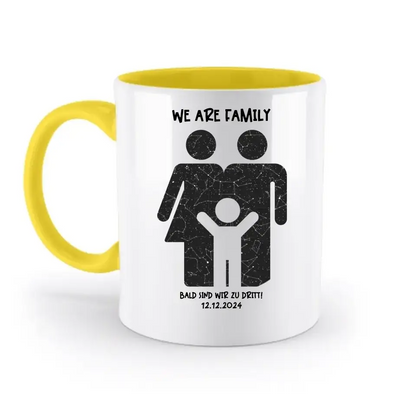 Echte Sternenkarte + Text • Kleine Familie • werdende Eltern • zweifarbige Tasse • Exklusivdesign • personalisiert