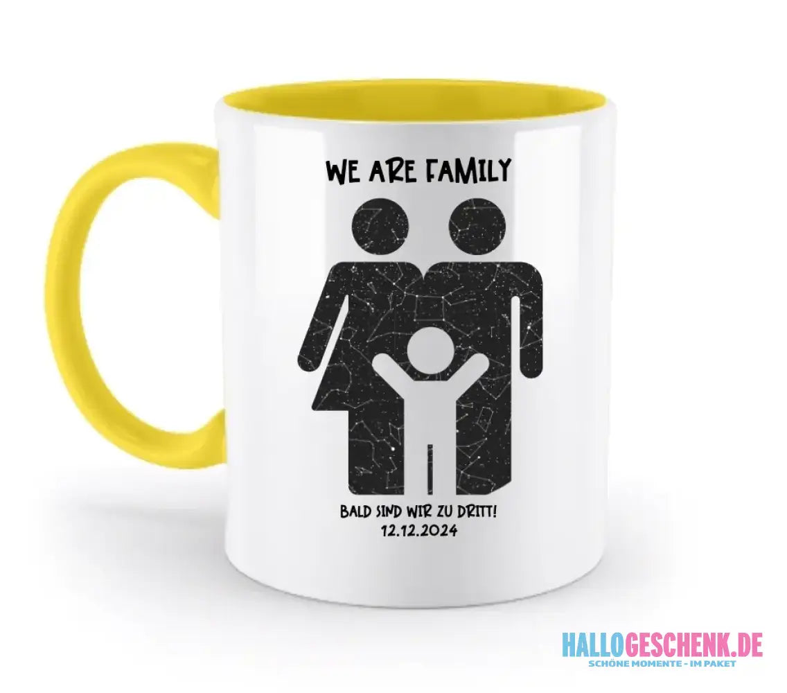 Echte Sternenkarte + Text • Kleine Familie • werdende Eltern • zweifarbige Tasse • Exklusivdesign • personalisiert