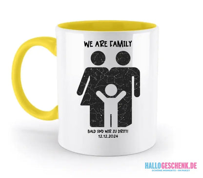 Echte Sternenkarte + Text • Kleine Familie • werdende Eltern • zweifarbige Tasse • Exklusivdesign • personalisiert