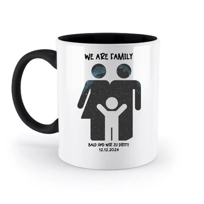 Echte Sternenkarte + Text • Kleine Familie • werdende Eltern • zweifarbige Tasse • Exklusivdesign • personalisiert