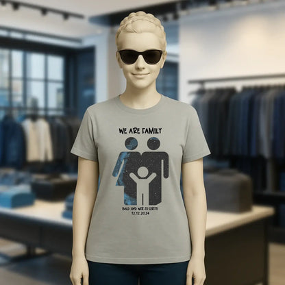 Echte Sternenkarte + Text • Kleine Familie • werdende Eltern • Ladies Premium T-Shirt XS-2XL aus Bio-Baumwolle für Damen • Exklusivdesign • personalisiert