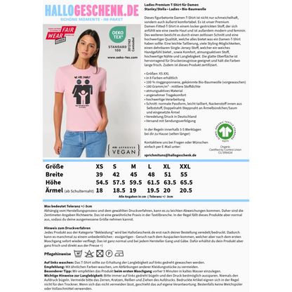 Echte Sternenkarte + Text • Kleine Familie • werdende Eltern • Ladies Premium T-Shirt XS-2XL aus Bio-Baumwolle für Damen • Exklusivdesign • personalisiert