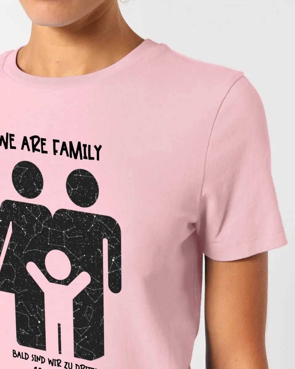 Echte Sternenkarte + Text • Kleine Familie • werdende Eltern • Ladies Premium T-Shirt XS-2XL aus Bio-Baumwolle für Damen • Exklusivdesign • personalisiert