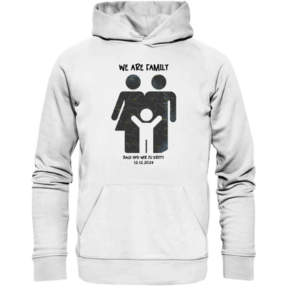 Echte Sternenkarte + Text • Kleine Familie • werdende Eltern • Unisex Premium Hoodie XS-5XL aus Bio-Baumwolle für Damen & Herren • Exklusivdesign • personalisiert