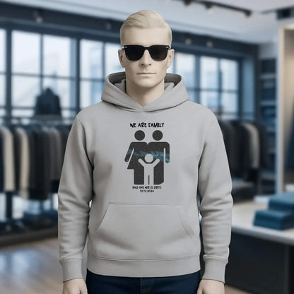 Echte Sternenkarte + Text • Kleine Familie • werdende Eltern • Unisex Premium Hoodie XS-5XL aus Bio-Baumwolle für Damen & Herren • Exklusivdesign • personalisiert