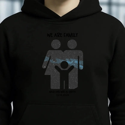 Echte Sternenkarte + Text • Kleine Familie • werdende Eltern • Unisex Premium Hoodie XS-5XL aus Bio-Baumwolle für Damen & Herren • Exklusivdesign • personalisiert