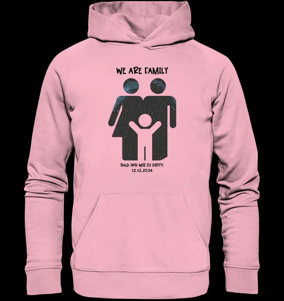 Echte Sternenkarte + Text • Kleine Familie • werdende Eltern • Unisex Premium Hoodie XS-5XL aus Bio-Baumwolle für Damen & Herren • Exklusivdesign • personalisiert