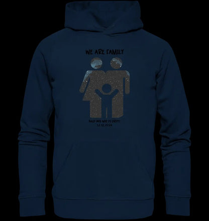 Echte Sternenkarte + Text • Kleine Familie • werdende Eltern • Unisex Premium Hoodie XS-5XL aus Bio-Baumwolle für Damen & Herren • Exklusivdesign • personalisiert