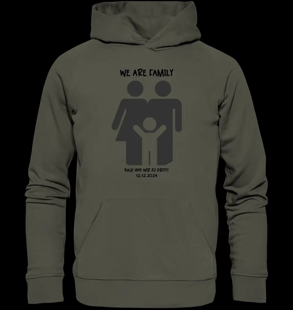 Echte Sternenkarte + Text • Kleine Familie • werdende Eltern • Unisex Premium Hoodie XS-5XL aus Bio-Baumwolle für Damen & Herren • Exklusivdesign • personalisiert