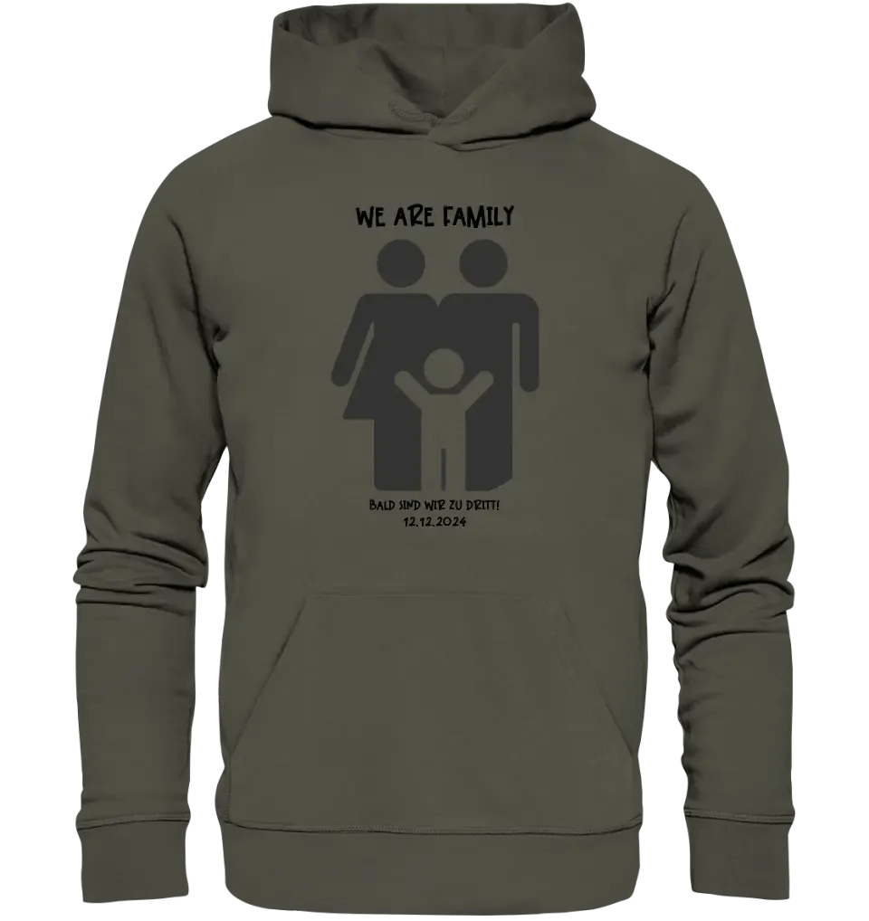 Echte Sternenkarte + Text • Kleine Familie • werdende Eltern • Unisex Premium Hoodie XS - 5XL aus Bio - Baumwolle für Damen & Herren • Exklusivdesign • personalisiert von HalloGeschenk.de