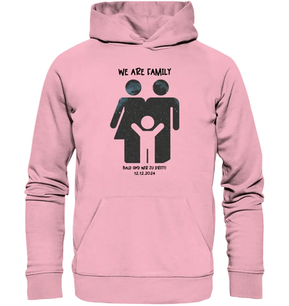 Echte Sternenkarte + Text • Kleine Familie • werdende Eltern • Unisex Premium Hoodie XS - 5XL aus Bio - Baumwolle für Damen & Herren • Exklusivdesign • personalisiert von HalloGeschenk.de